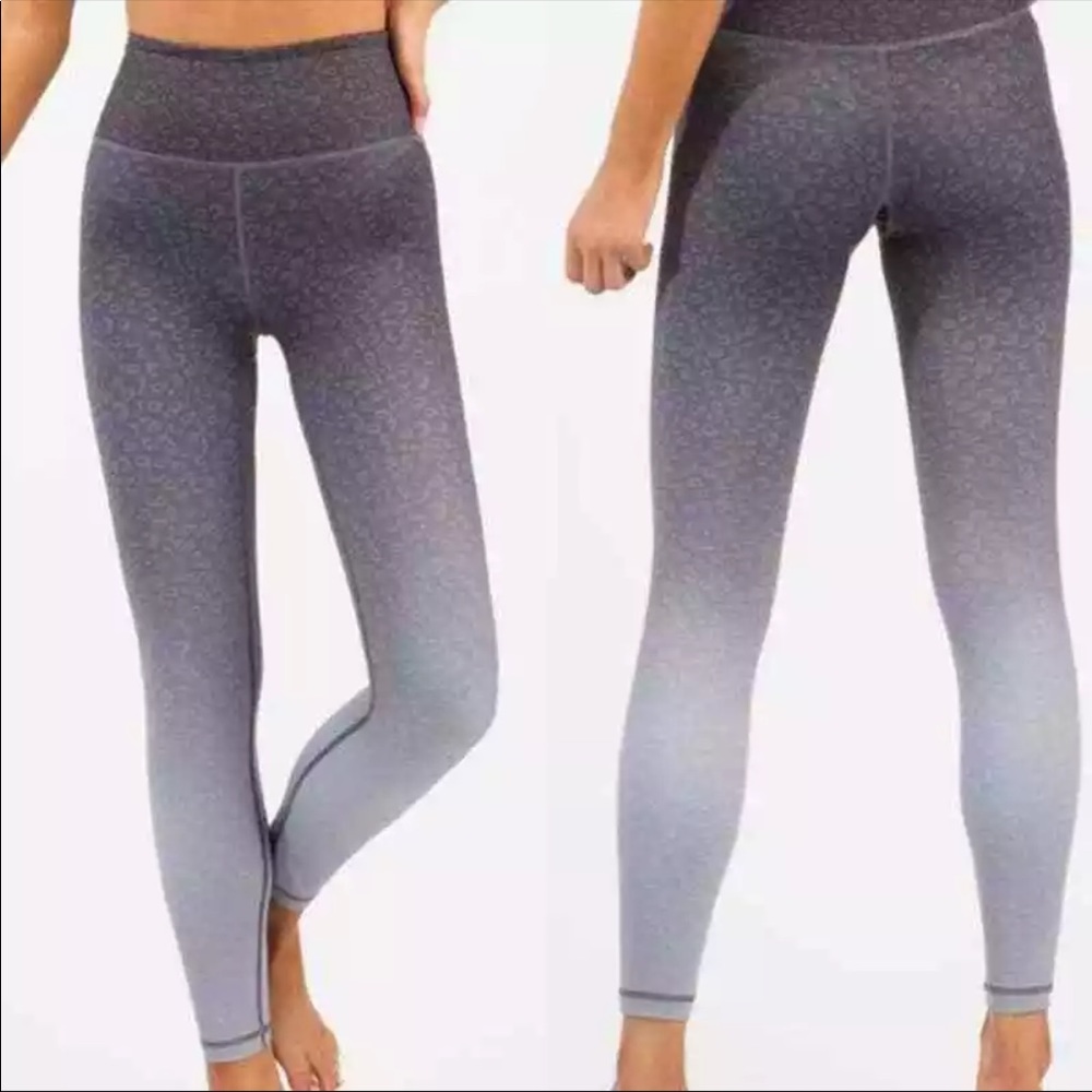 Zyia Grey Leopard ombré high N Tight high rise leggings full length size 2